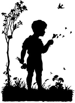 Enfant dans un jardin