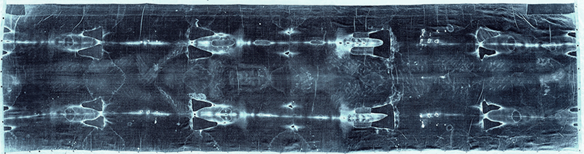 Négatif de la photographie du linceul - Vue intégrale Linceul de Yéchoua